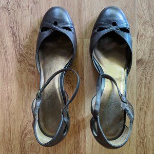 Loft 6 Brown Leather Mary Jane Sandal 2.5" Heel